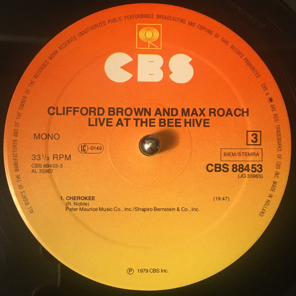 Clifford Brown - Max Roach ~ Live At The Bee Hive (Vinyl) - Djungel & Jazz