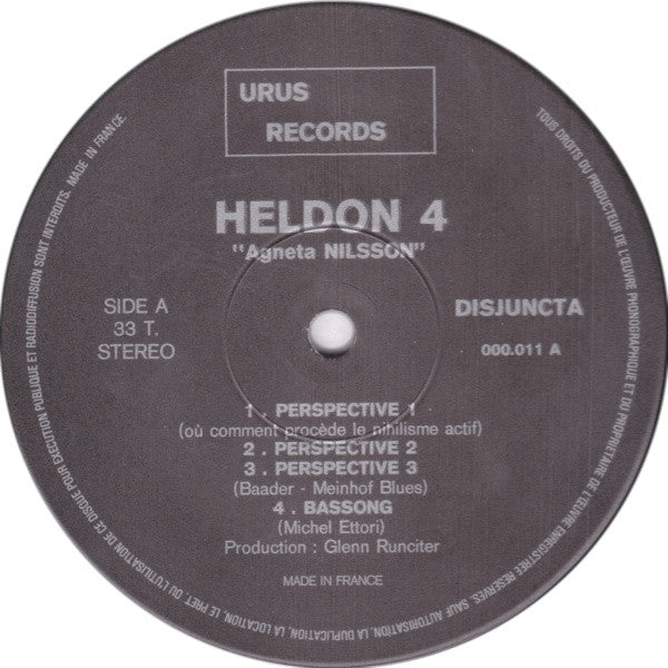 Heldon ~ Heldon IV "Agneta Nilsson" (Vinyl) - Djungel & Jazz
