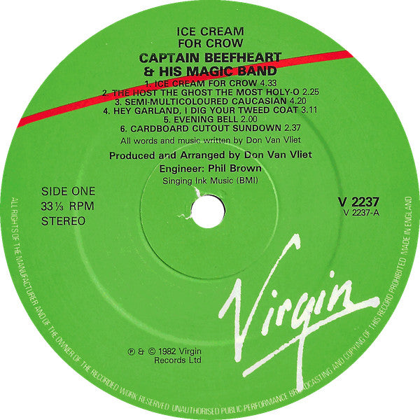 Captain Beefheart & The Magic Band ~ Ice Cream For Crow (Vinyl) - Djungel & Jazz