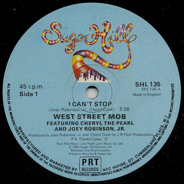 West Street Mob Featuring Cheryl The Pearl And Joey Robinson, Jr. ~ I Can't Stop (Vinyl) - Djungel & Jazz
