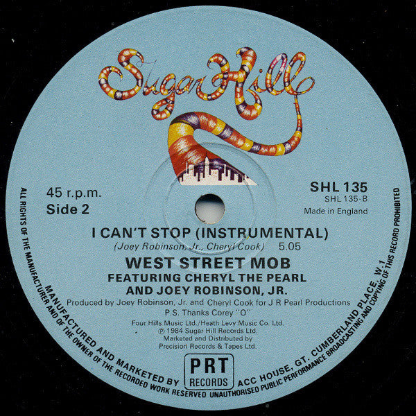 West Street Mob Featuring Cheryl The Pearl And Joey Robinson, Jr. ~ I Can't Stop (Vinyl) - Djungel & Jazz