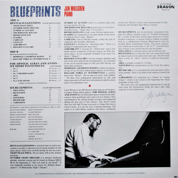 Jan Wallgren : Blueprints (LP, Album)