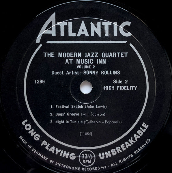 The Modern Jazz Quartet Guest Artist: Sonny Rollins ~ The Modern Jazz Quartet At Music Inn /  Volume 2 (Vinyl) - Djungel & Jazz