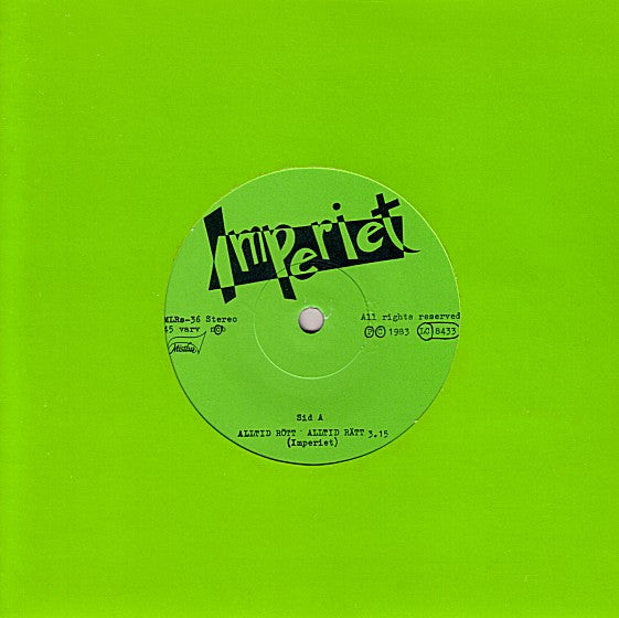 Imperiet ~ Alltid Rött Alltid Rätt (Vinyl) - Djungel & Jazz