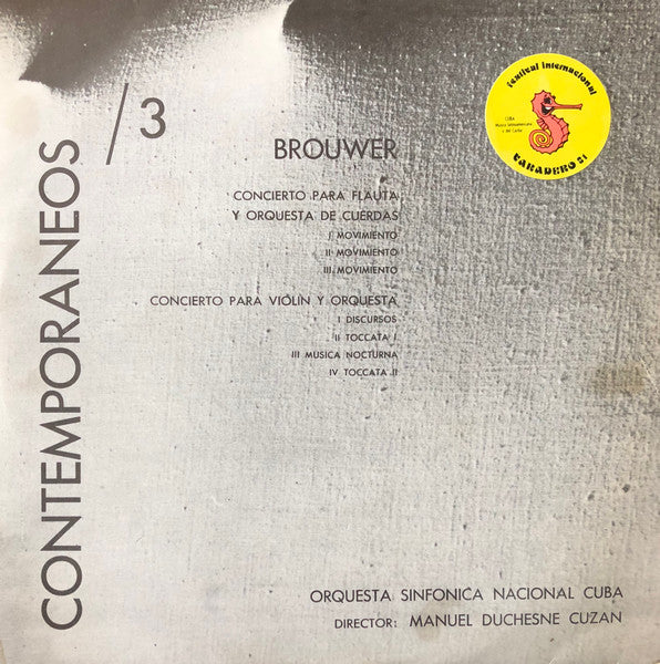Leo Brouwer ~ Contemporaneos / 3 (Vinyl) - Djungel & Jazz