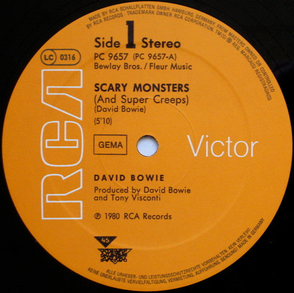 David Bowie ~ Scary Monsters (And Super Creeps) / Because You're Young (Vinyl) - Djungel & Jazz
