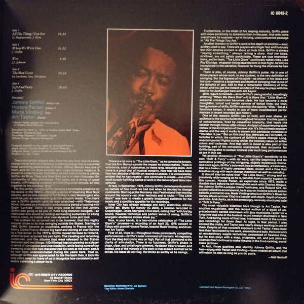 Johnny Griffin ~ Live In Tokyo (Vinyl) - Djungel & Jazz