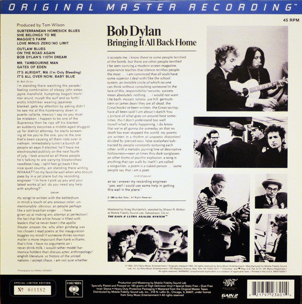 Bob Dylan ~ Bringing It All Back Home (Vinyl) - Djungel & Jazz