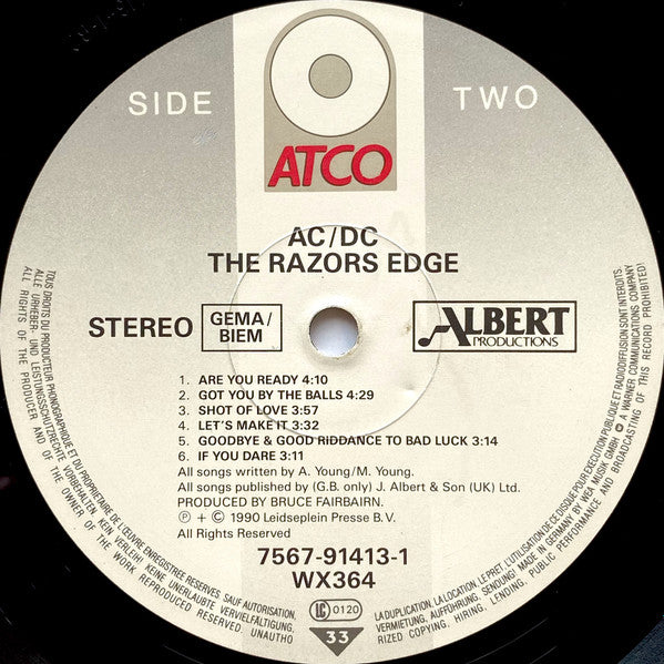 AC/DC ~ The Razors Edge (Vinyl) - Djungel & Jazz