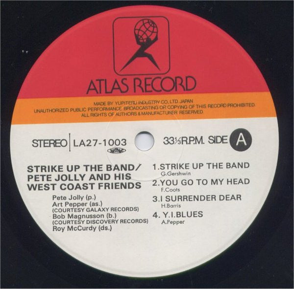 Pete Jolly & His West Coast Friends ~ Strike Up The Band (Vinyl) - Djungel & Jazz