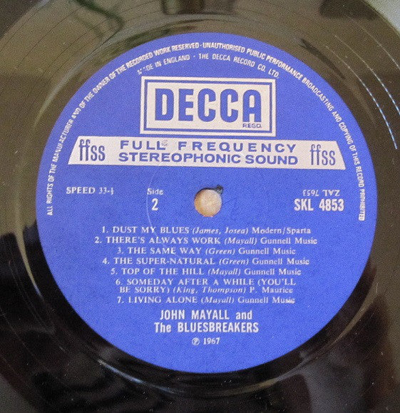 John Mayall & The Bluesbreakers ~ A Hard Road (Vinyl) - Djungel & Jazz