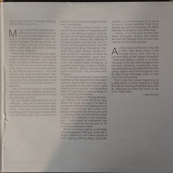 Charles Mingus : Mingus (LP, RE, RM + LP, RE, RM + Comp)