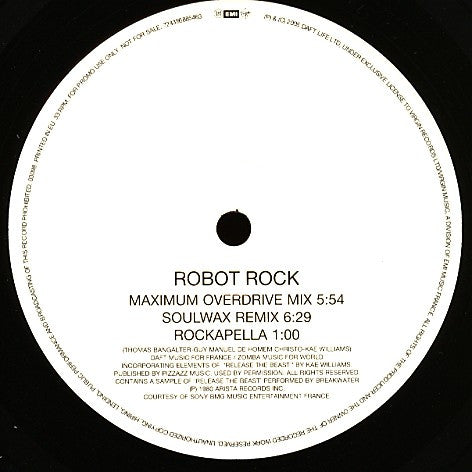 Daft Punk : Robot Rock (12", Promo)