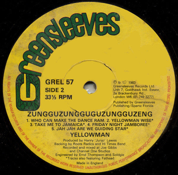 Yellowman : Zungguzungguguzungguzeng (LP, Album)