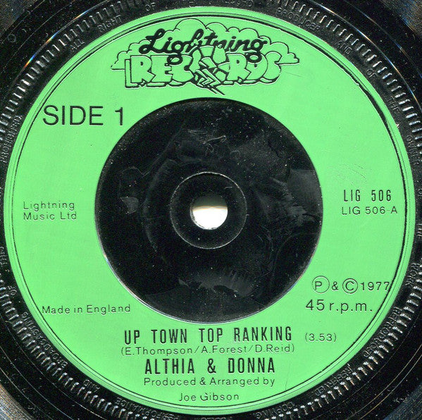 Althia & Donna* / The Mighty Two : Up Town Top Ranking / Calico Suit (7", Single, RP, Inj)