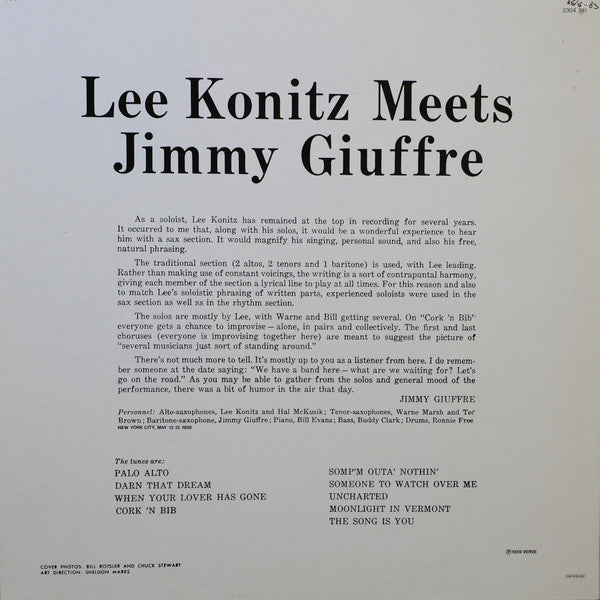 Lee Konitz Meets Jimmy Giuffre ~ Lee Konitz Meets Jimmy Giuffre (Vinyl) - Djungel & Jazz