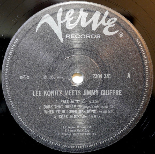 Lee Konitz Meets Jimmy Giuffre ~ Lee Konitz Meets Jimmy Giuffre (Vinyl) - Djungel & Jazz