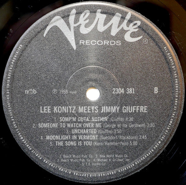 Lee Konitz Meets Jimmy Giuffre ~ Lee Konitz Meets Jimmy Giuffre (Vinyl) - Djungel & Jazz