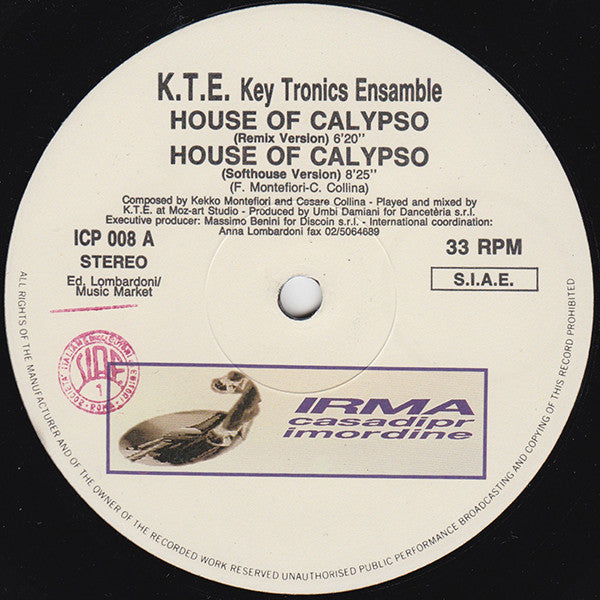 Key Tronics Ensemble : House Of Calypso II Remix (12", Pic)