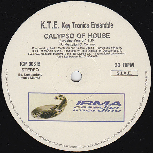 Key Tronics Ensemble : House Of Calypso II Remix (12", Pic)