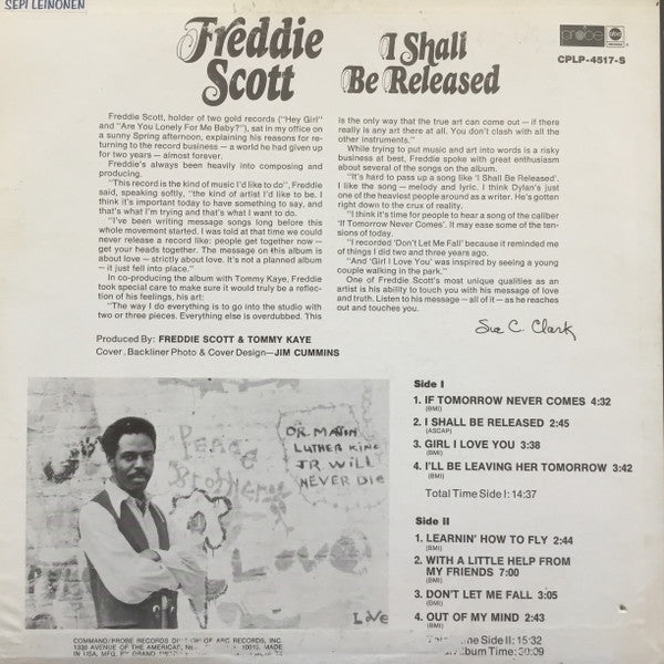 Freddie Scott  ~ I Shall Be Released (Vinyl) - Djungel & Jazz