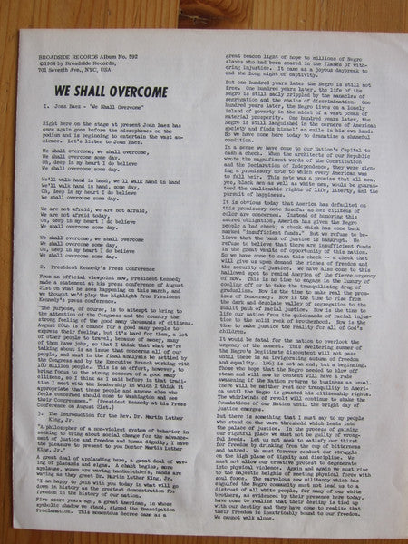 Various ~ We Shall Overcome! (Documentary Of The March On Washington) (Vinyl) - Djungel & Jazz
