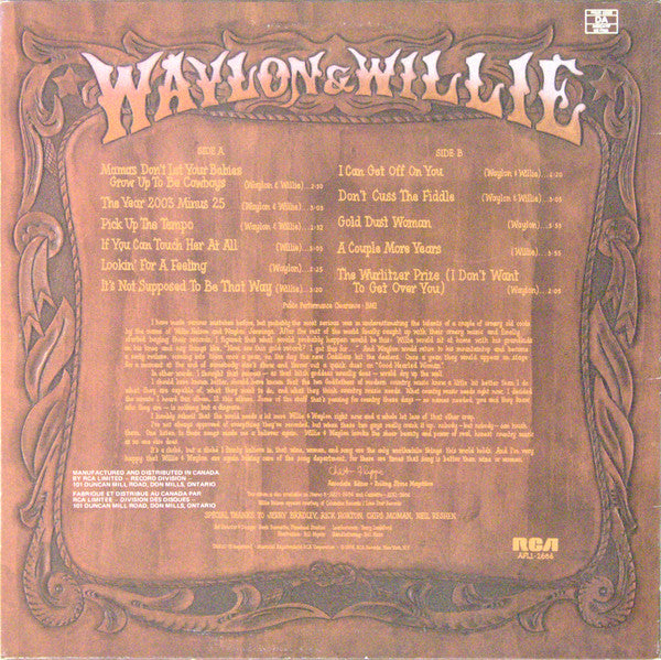 Waylon & Willie ~ Waylon & Willie (Vinyl) - Djungel & Jazz