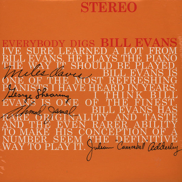 Bill Evans Trio ~ Everybody Digs Bill Evans (Vinyl) - Djungel & Jazz