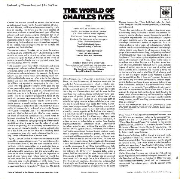 Charles Ives : The World Of Charles Ives (LP)