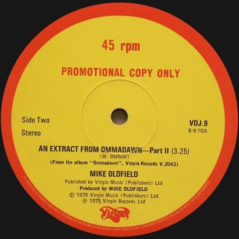 Mike Oldfield ~ An Extract From Ommadawn (Vinyl) - Djungel & Jazz