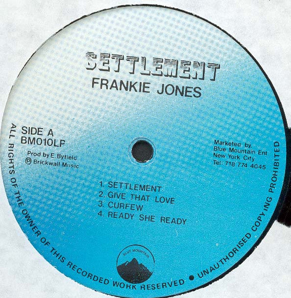 Frankie Jones (2) : Settlement (LP)