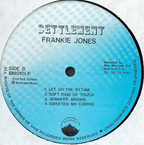 Frankie Jones (2) : Settlement (LP)