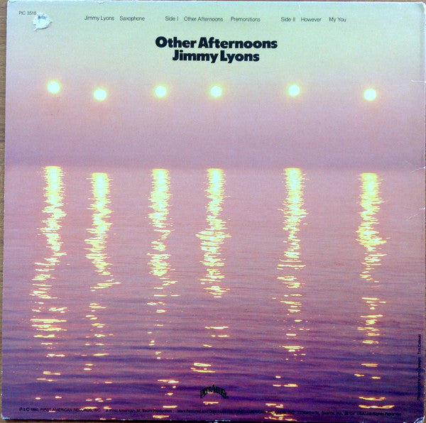 Jimmy Lyons (2) : Other Afternoons (LP, Album, RE)