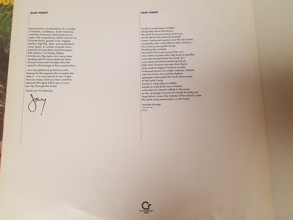 Jay Hoggard : Rain Forest (LP, Album)