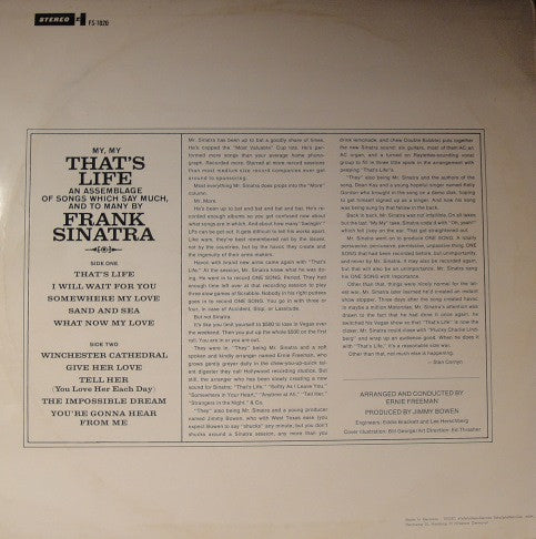 Frank Sinatra ~ That's Life (Vinyl) - Djungel & Jazz