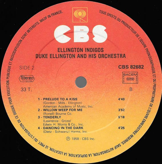 Duke Ellington And His Orchestra ~ Ellington Indigos (Vinyl) - Djungel & Jazz