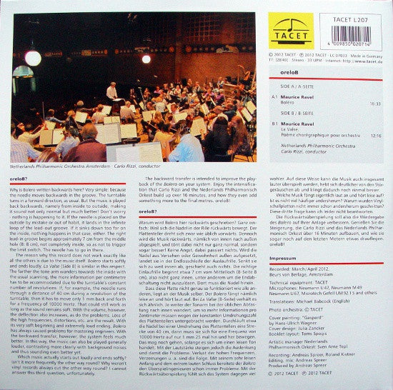 Ravel, Netherlands Philharmonic Orchestra, Carlo Rizzi, Gordan Nikolitch ~ oreloB (Vinyl) - Djungel & Jazz