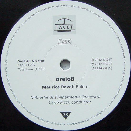 Ravel, Netherlands Philharmonic Orchestra, Carlo Rizzi, Gordan Nikolitch ~ oreloB (Vinyl) - Djungel & Jazz