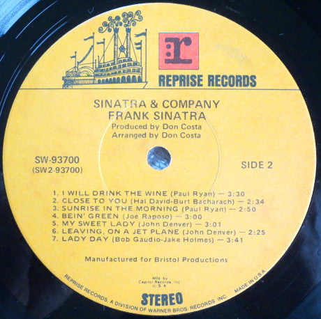Frank Sinatra ~ Sinatra & Company (Vinyl) - Djungel & Jazz