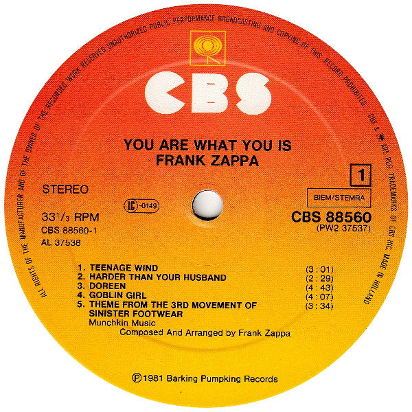 Frank Zappa ~ You Are What You Is (Vinyl) - Djungel & Jazz