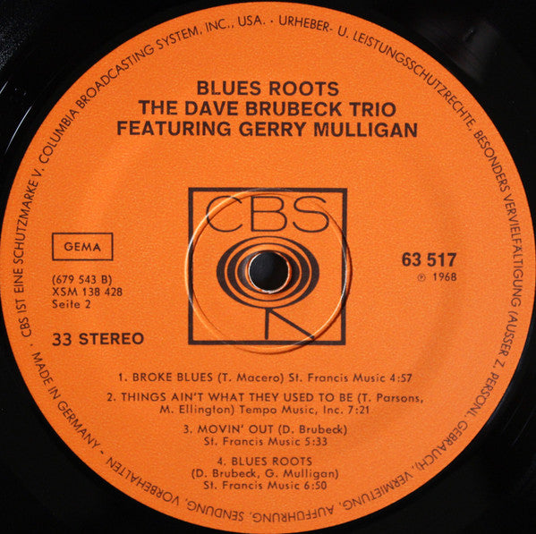 The Dave Brubeck Trio Featuring Gerry Mulligan ~ Blues Roots (Vinyl) - Djungel & Jazz