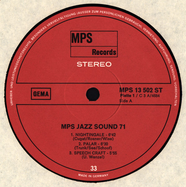 Various ~ MPS Jazz Sound '71 (Vinyl) - Djungel & Jazz