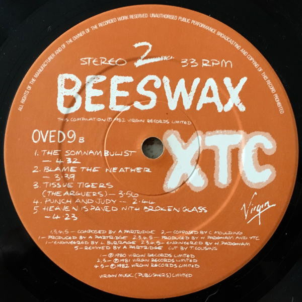 XTC : Beeswax: Some B-Sides 1977-1982 (LP, Comp)