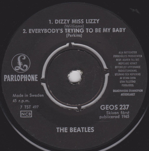 The Beatles ~ Dizzy Miss Lizzy (Vinyl) - Djungel & Jazz