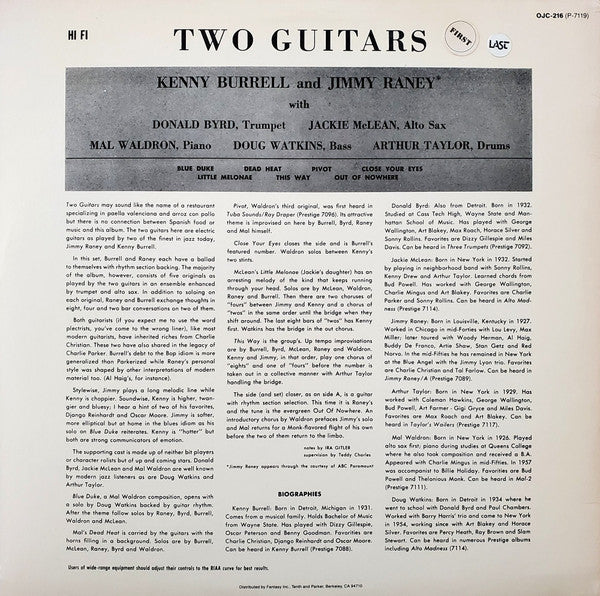 Kenny Burrell / Jimmy Raney ~ 2 Guitars (Vinyl) - Djungel & Jazz