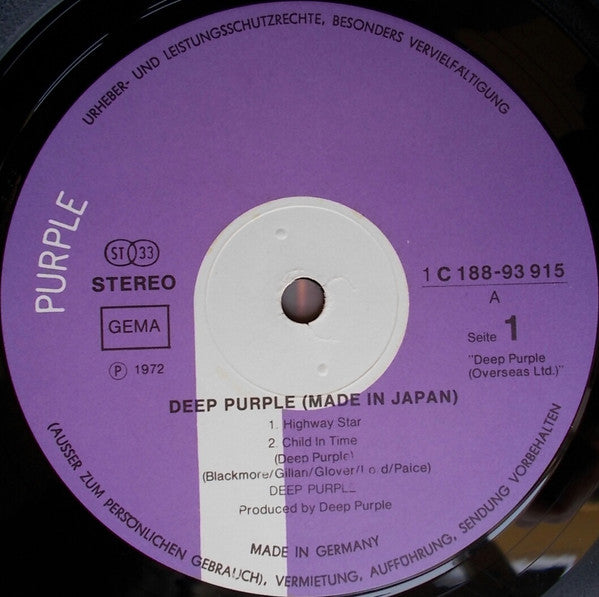 Deep Purple : Made In Japan (2xLP, Album, Gat)