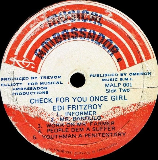 Edi Fitzroy : Check For You Once . . . (LP, Album)