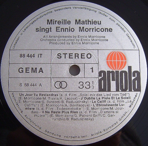 Mireille Mathieu / Ennio Morricone ~ Mireille Mathieu Singt Ennio Morricone (Vinyl) - Djungel & Jazz
