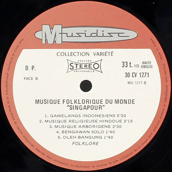 Maurice Bitter : Singapour (LP, Album, RE)