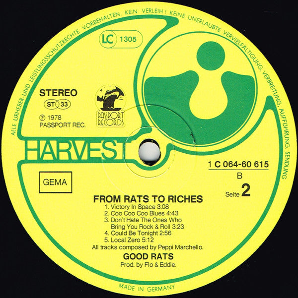 Good Rats ~ From Rats To Riches (Vinyl) - Djungel & Jazz